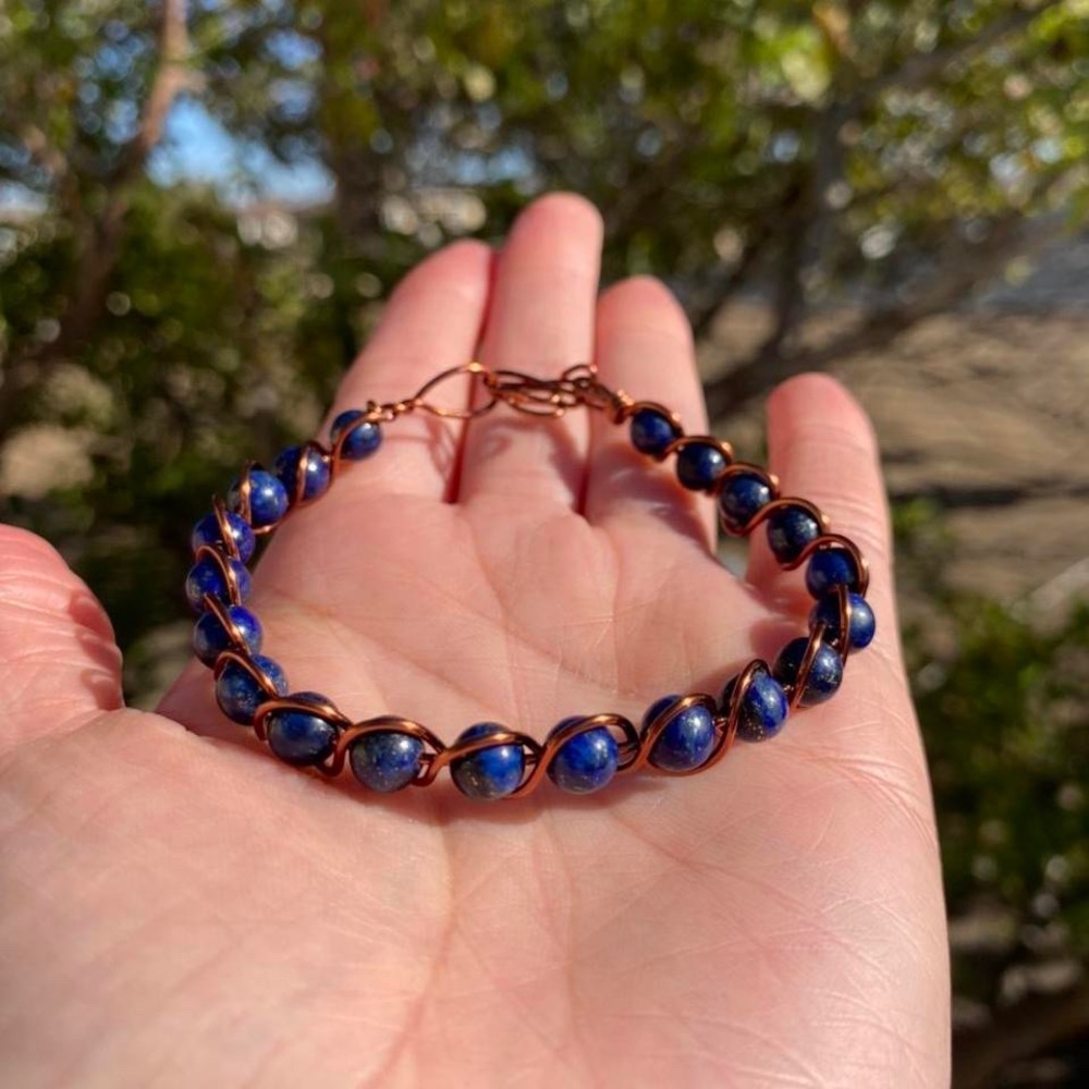Lapis Lazuli Wire Braided Bracelet